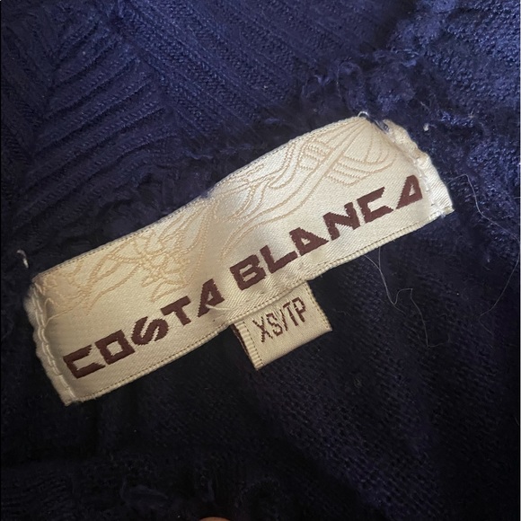 Costa Blanca Royal Blue Button up Crop Top - Picture 2 of 2